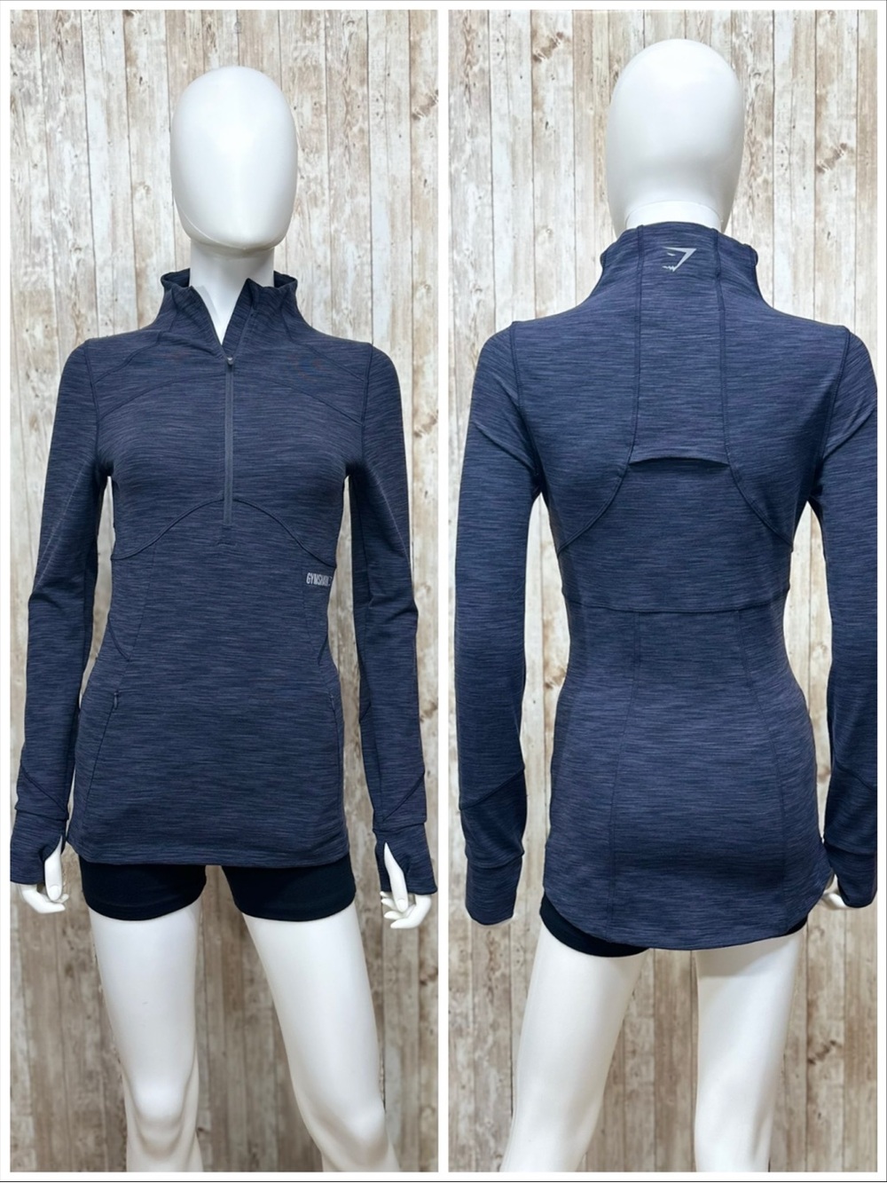 Gymshark Half-Zip Long Sleeve Performance Training Top ~ Size S ~ Item #X34
